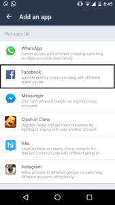 facebook multiple accounts in android apps