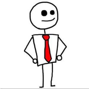 funny whatsapp animated cartoon dp of a man with red tie