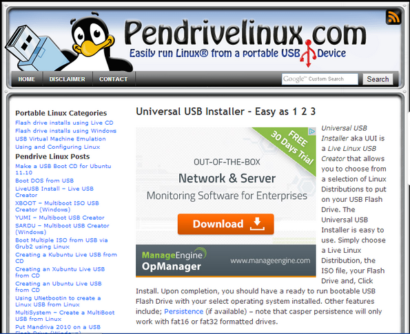 Linux-Live-Usb-creator installer