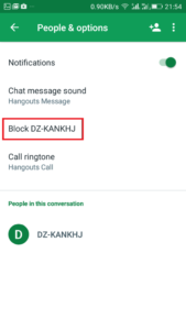 Block Unwanted Messages in Android Using Hangouts