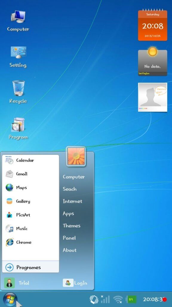 windows 7 launcher for android tablet