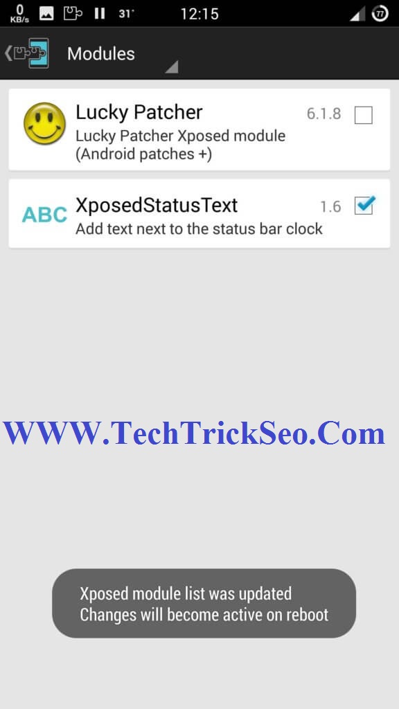 custom status bar android root