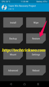 restore twrp backup with cwm