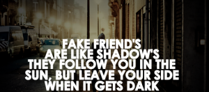 Fake Friends Are Like Shadows