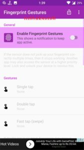 fingerprint gesture android app