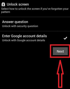 unlock pattern on android